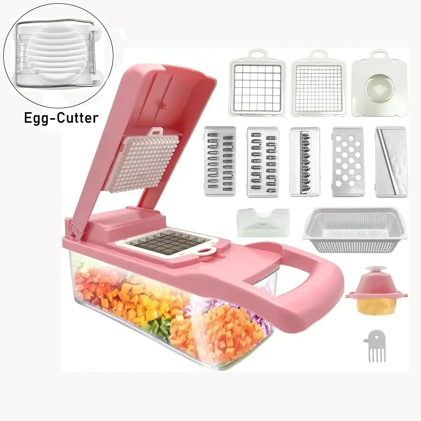 Küchenprofi | 12-in-1 Vegetable Chopper | 7 Stainless Steel Blades, Non-Slip & BPA-Free | For Versatile Vegetable Preparation