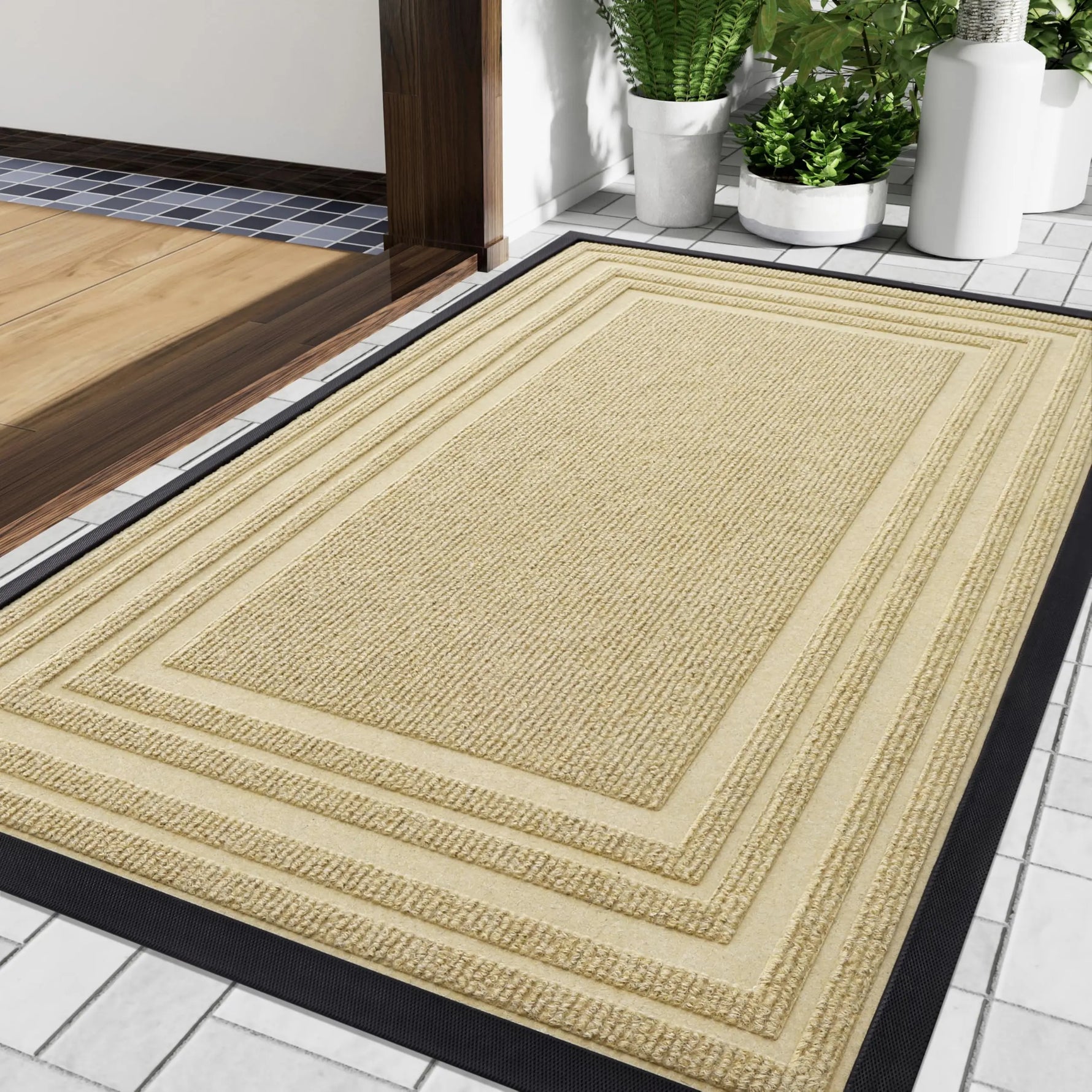 Non-slip natural rubber doormat for every home