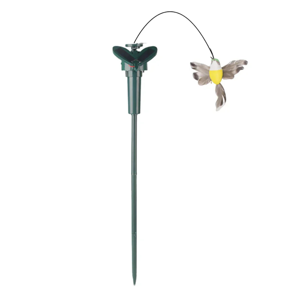 Solar-powered garden ornaments with lively movements