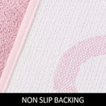 Gestreifte Designteppich – Rosa "Get Naked" Badezimmer- und Wohnteppich