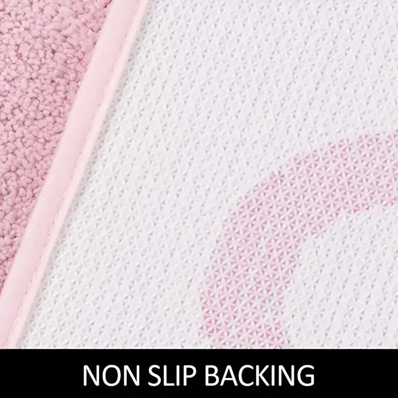 Gestreifte Designteppich – Rosa "Get Naked" Badezimmer- und Wohnteppich