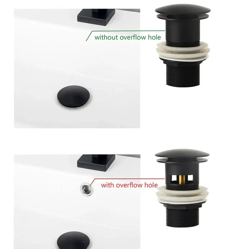 Elegante Push-Down Abflusslösung aus Messing – 11 Farben verfügbar