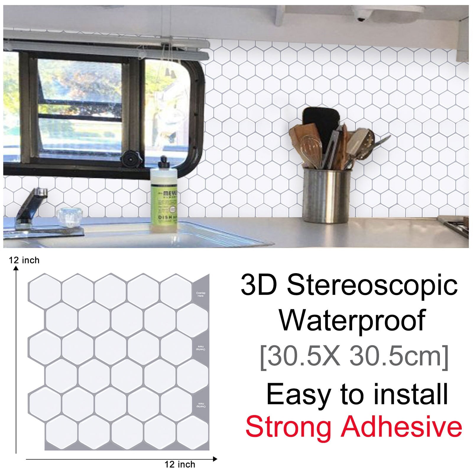 3D Selbstklebende Hexagonale Wanddekorationsplatten | HexaStyle