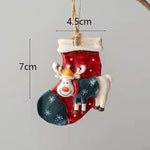 Klassische Weihnachtsdekoration – Hängende Weihnachtsstrümpfe mit Elchmotiv