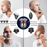 Flexible electric shaver with 7 floating heads for perfect results