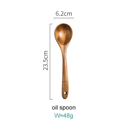 Elegantes 8-teiliges Kochset aus Naturholz