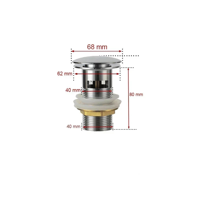 Elegante Push-Down Abflusslösung aus Messing – 11 Farben verfügbar