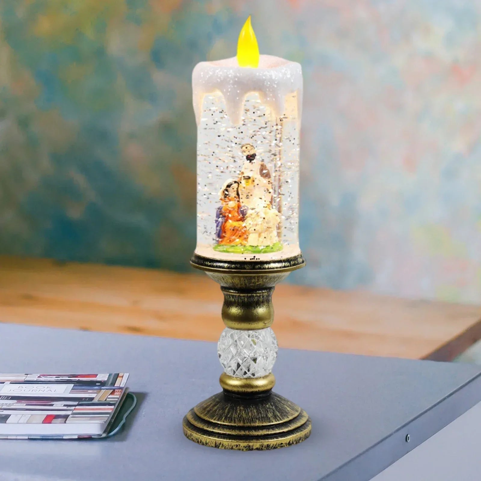 Weihnachtswasserkerze mit Kristall-Echo