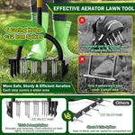 Lawn Aerator Pro | Manual Lawn Aeration with Steel Spikes | 16 Spikes & 8 Hollow Corers | For a Flourishing Garden