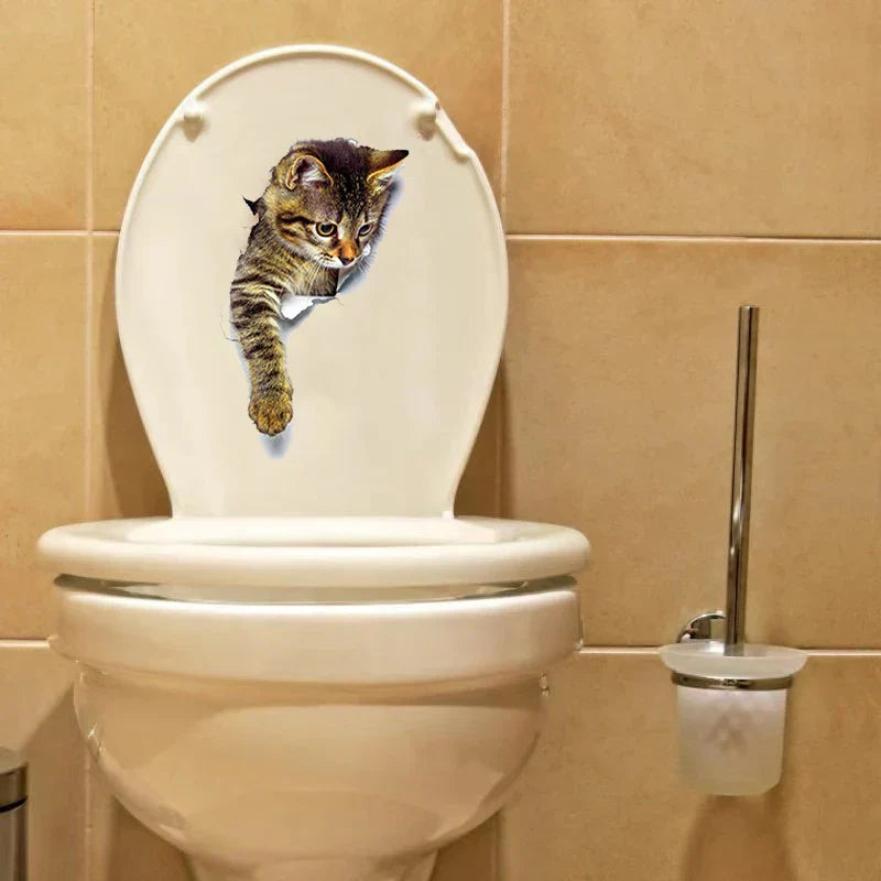 3D Katzenaufkleber für Toilettenschutz