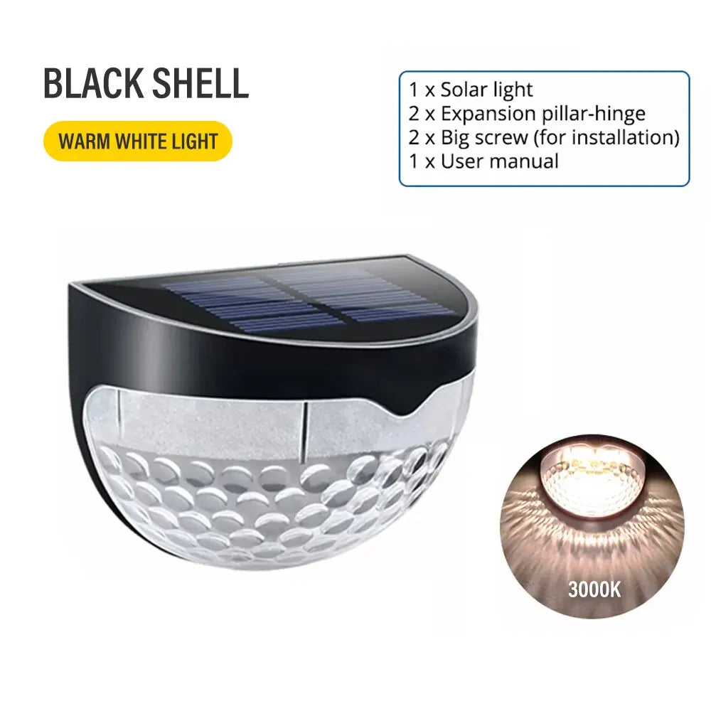 Solarbetriebene LED-Wandleuchte für Außenbereiche | IP65 Schutz | Mit automatischem Lichtsensor | 6 Leuchtmittel | Perfekt für Garten & Terrasse