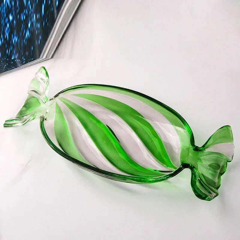 Glas Snackteller in Bonbonform