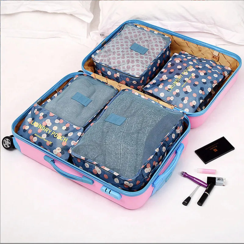 6-teiliges wasserdichtes Packwürfel-Set – idealer Kofferorganizer