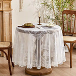 Elegante Runde Tischdecke aus Transparenter Spitze mit Blumenmotiv