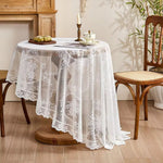 Elegante Runde Tischdecke aus Transparenter Spitze mit Blumenmotiv