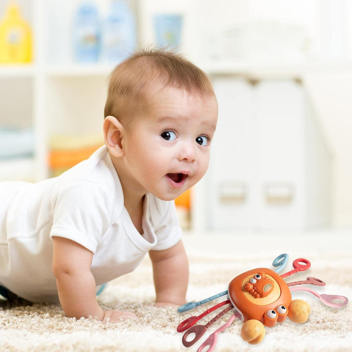 Bunte Krabben-Ziehspielzeug - Der ideale Reisebegleiter für Babys