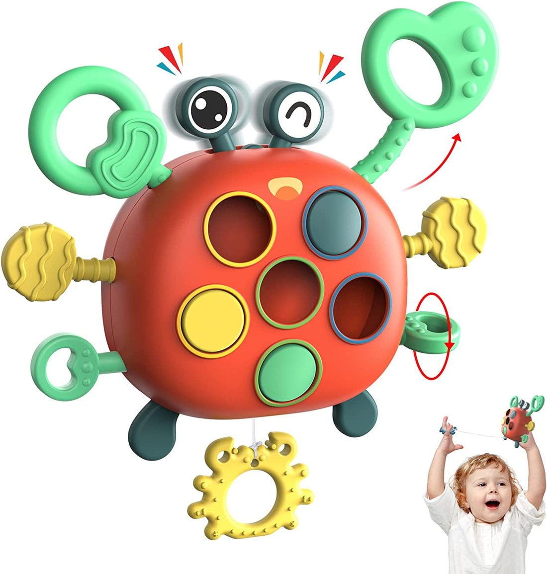 Bunte Krabben-Ziehspielzeug - Der ideale Reisebegleiter für Babys