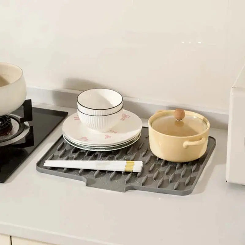 Flexible Silikon-Trocknungsmatte ohne BPA mit Hitzeschutz – 36×30 cm