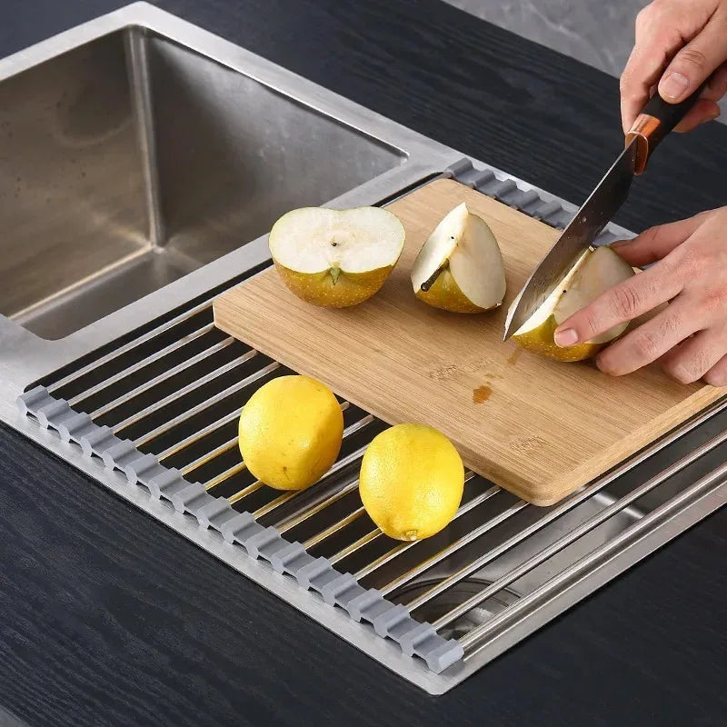 Silicone and Stainless Steel Kitchen Shelf for Optimum Convenience