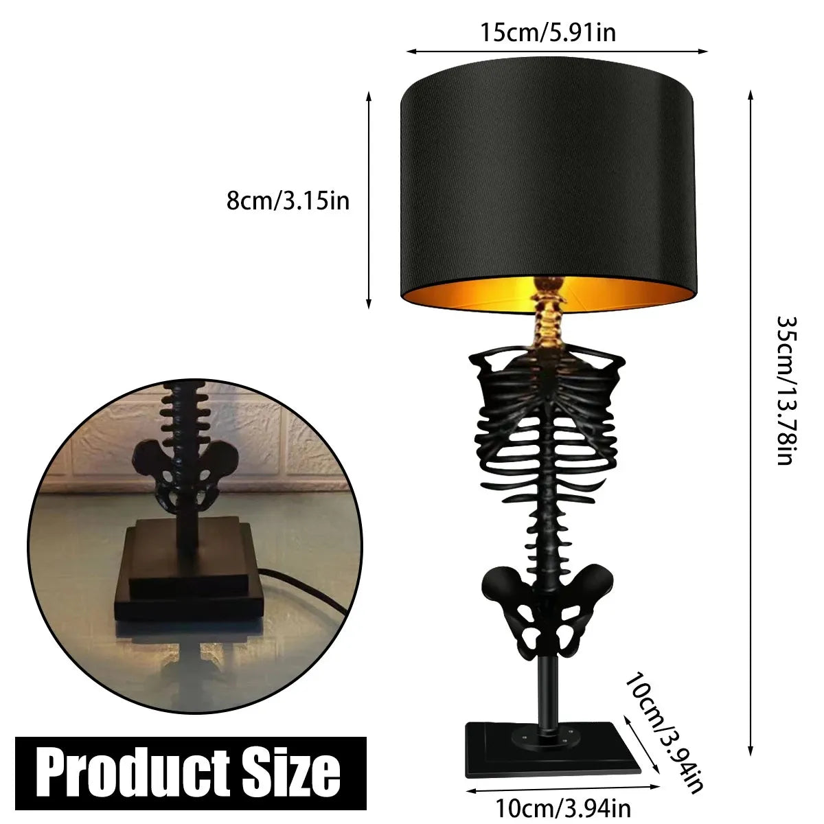 Kreative Tischlampe im Skelett-Design