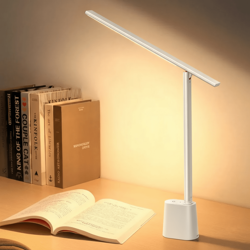 Faltbare LED Schreibtischlampe mit USB-Akku und dimmbarem Licht