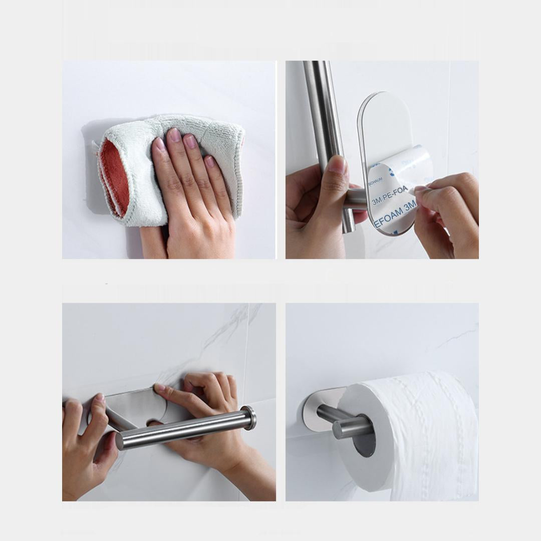 Elegant Stainless Steel Holder – Self-Adhesive for Organization and Style