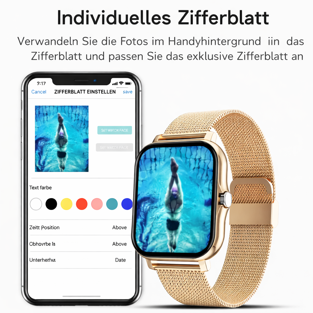 Elegant Smartwatch | Gesundheitsüberwachung | Lange Akkulaufzeit