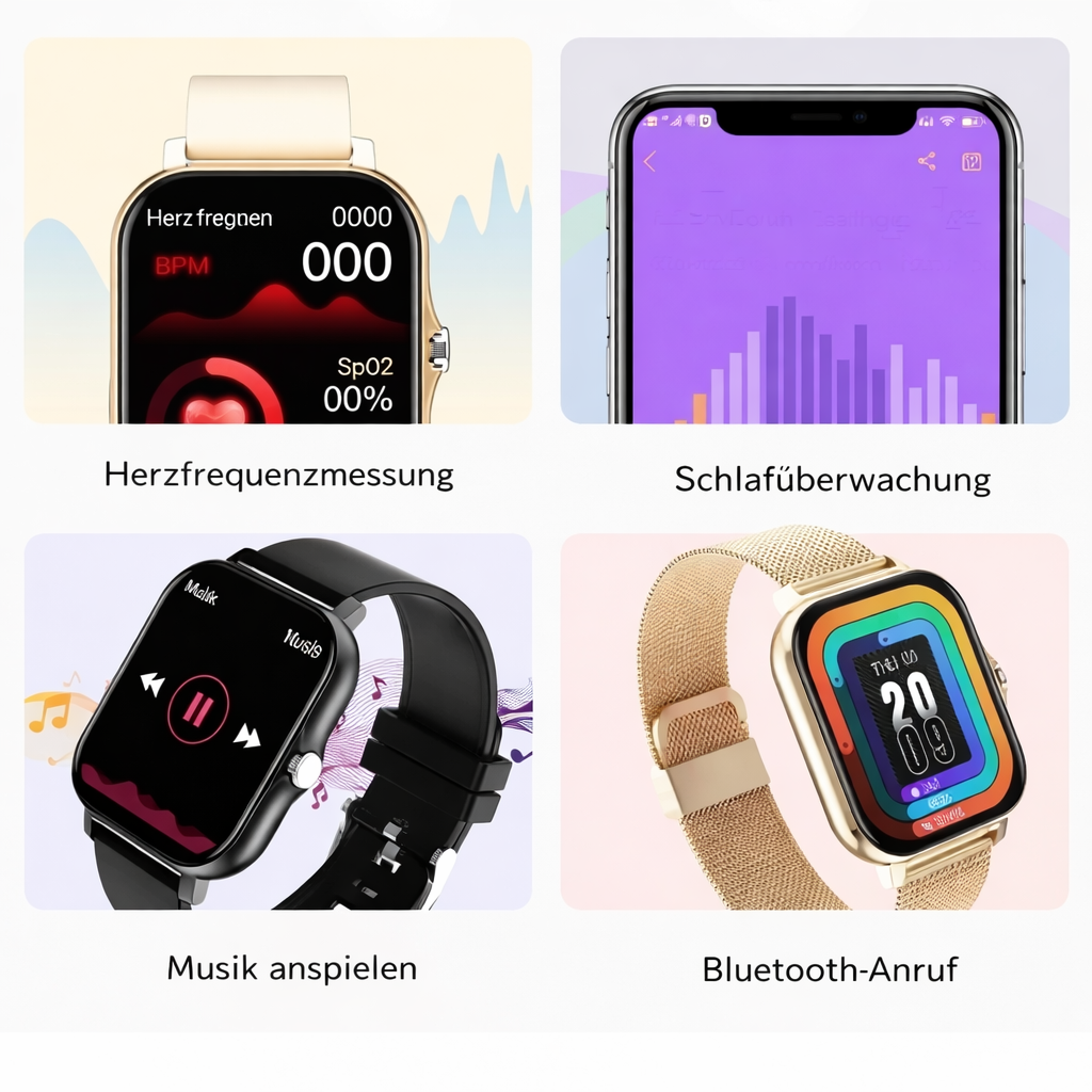 Elegant Smartwatch | Gesundheitsüberwachung | Lange Akkulaufzeit