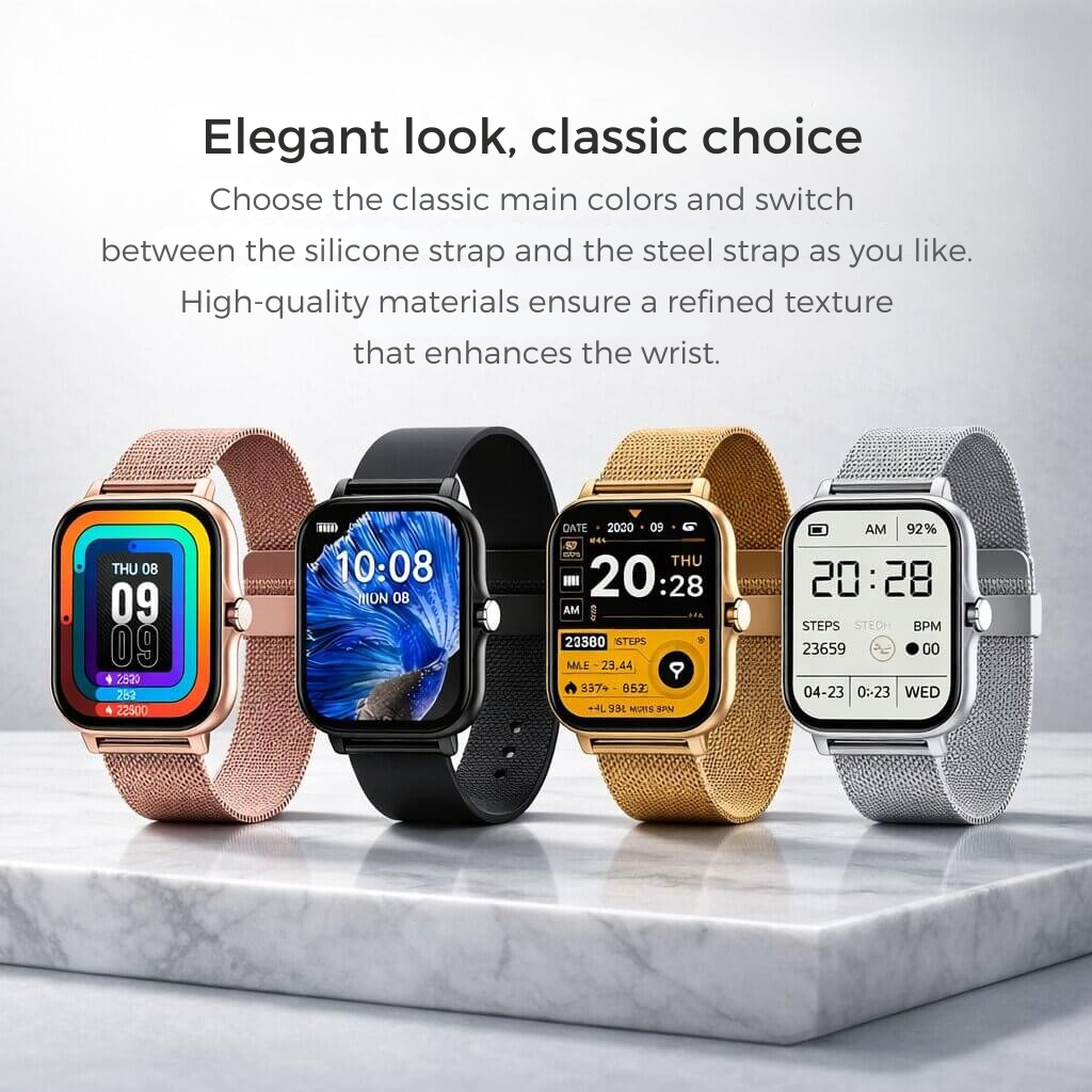 Intelligente Uhr | Herzfrequenz- und Schlafüberwachung | Bluetooth | FitWatch