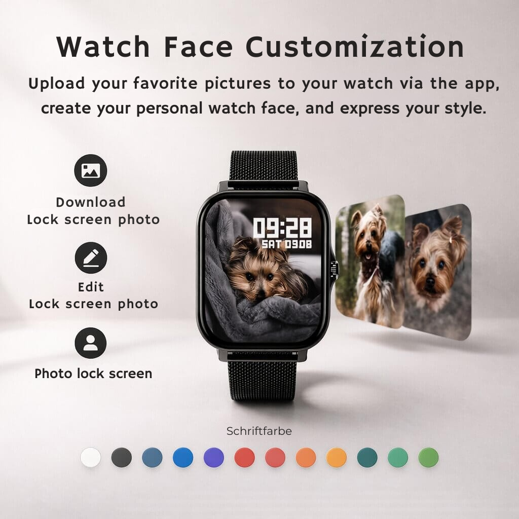Intelligente Uhr | Herzfrequenz- und Schlafüberwachung | Bluetooth | FitWatch