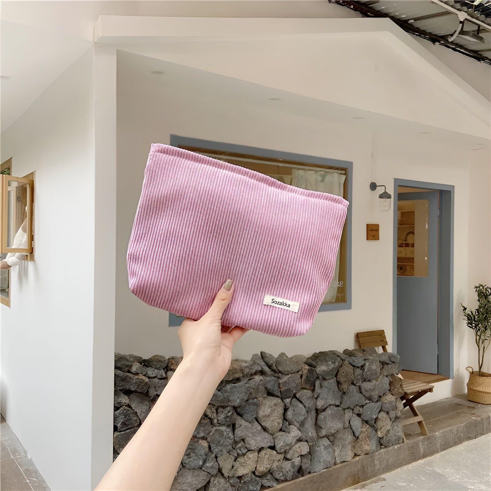 Geräumige Cord-Tasche für Kosmetik – Organizer Bag