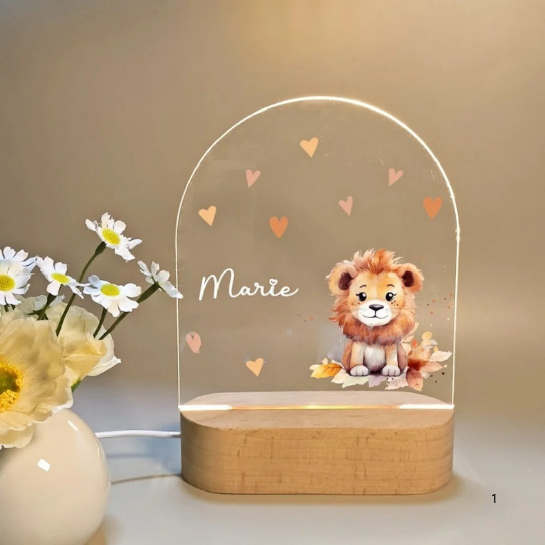 Persönliche Nachtlampe mit Namen – Sanfte warme LED-Beleuchtung für Kinder