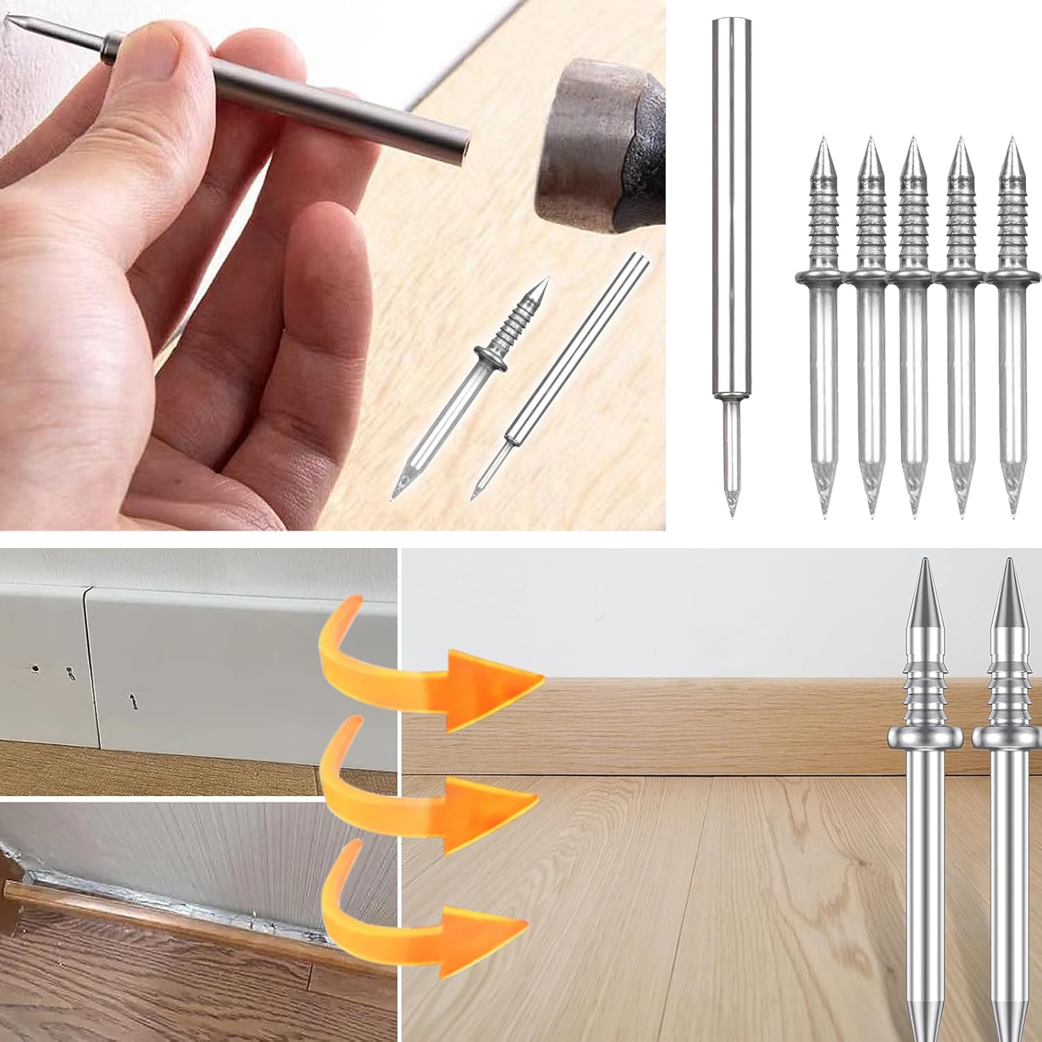 Eckleisten | Nägel-Set für Leisten | Einfache Installation | FixLeiste Pro