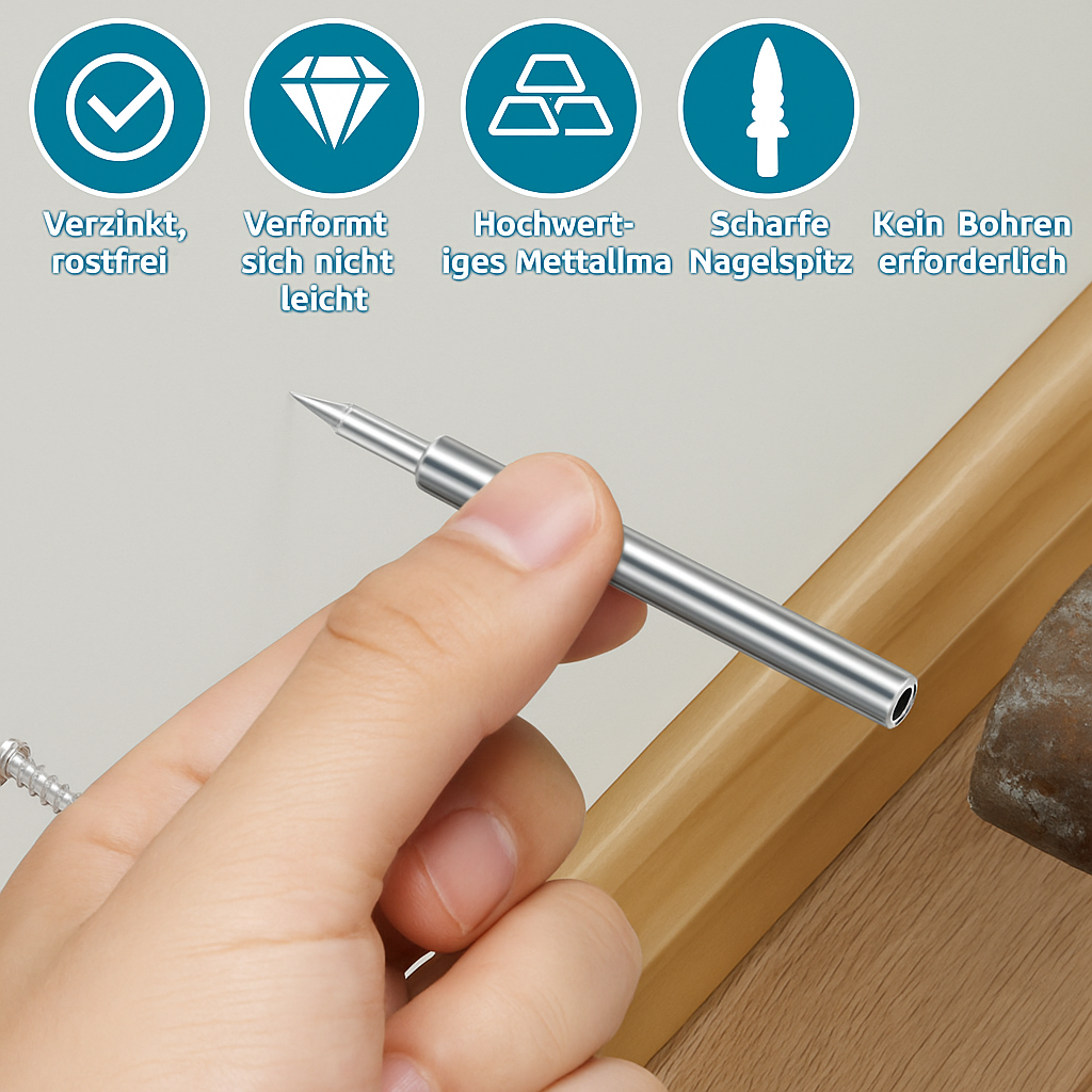 Eckleisten | Nägel-Set für Leisten | Einfache Installation | FixLeiste Pro