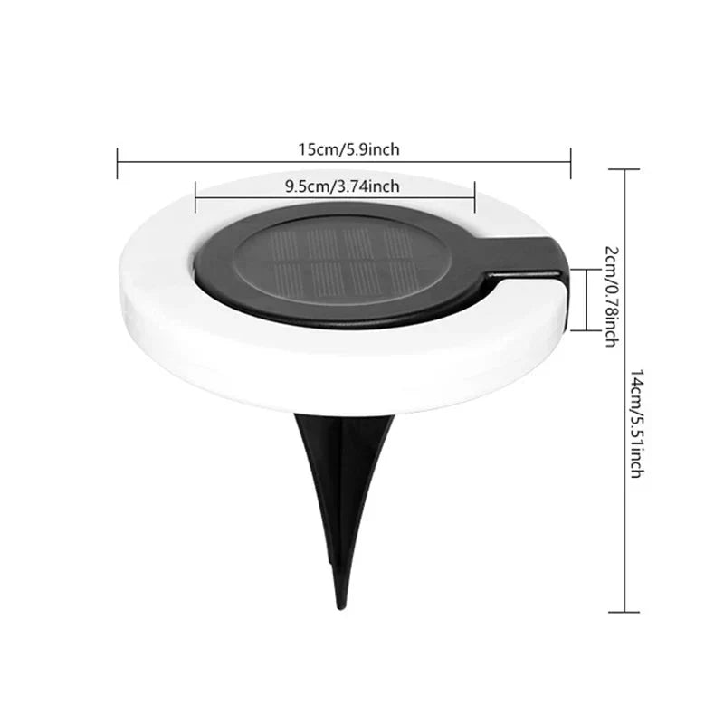 Solarbetriebene Bodenleuchte mit 360-Grad Drehkopf