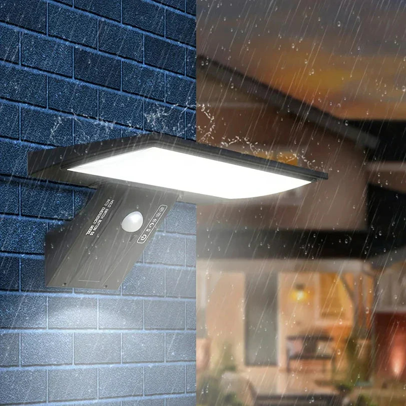 Solarbetriebene LED-Wandleuchte mit Fernbedienung
