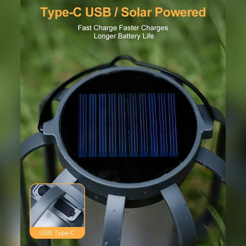 Solarleuchte mit 4 Lichtmodi – Perfekt für Camping und Gartenfeste