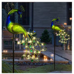 Elegante Solar-Gartenleuchte mit Pfauendesign – Automatisch und Wetterfest