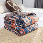 Blühende Jacquard-Baumwolldecke für Ihr Zuhause