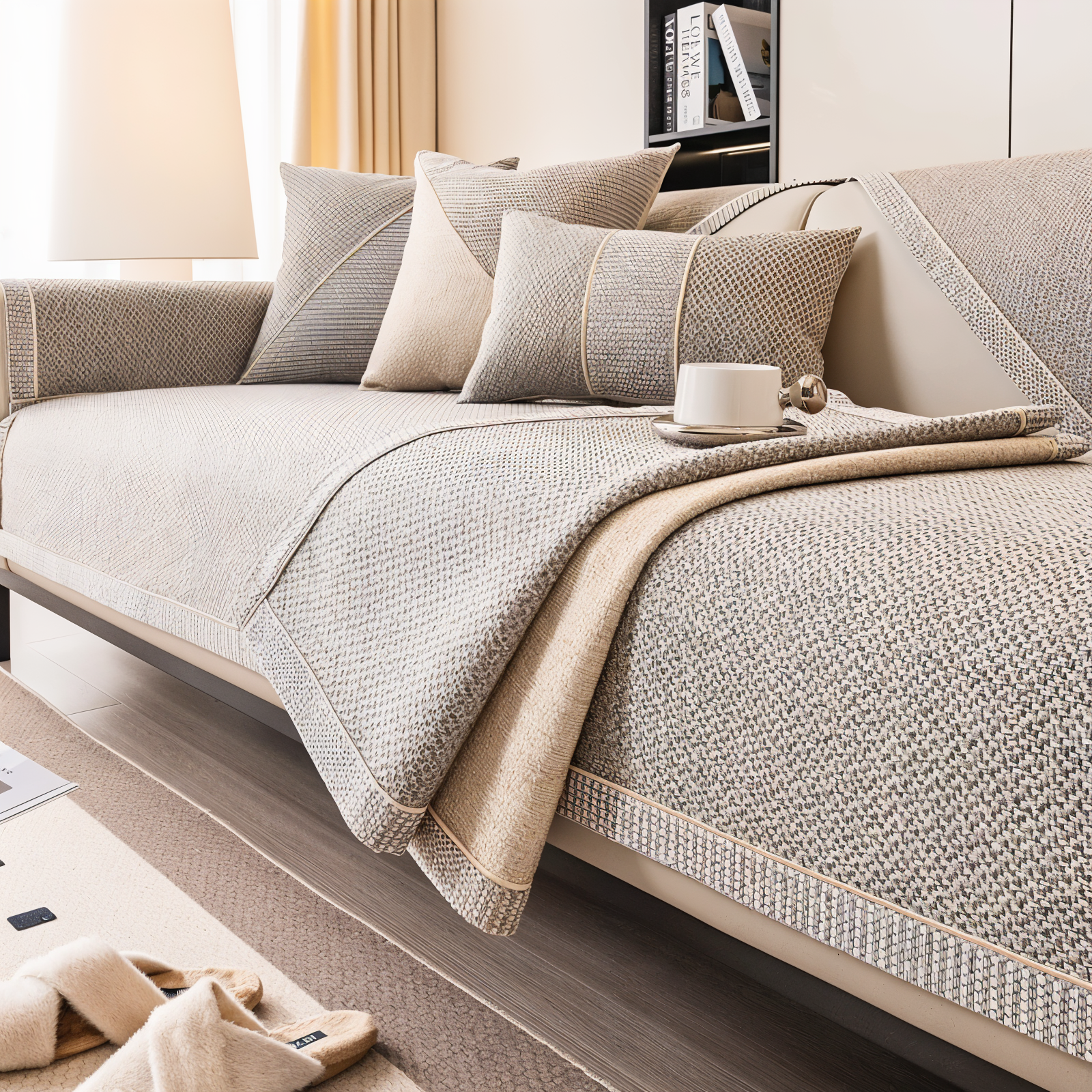 Protective sofa cover made of high-quality cotton-polyester blend
