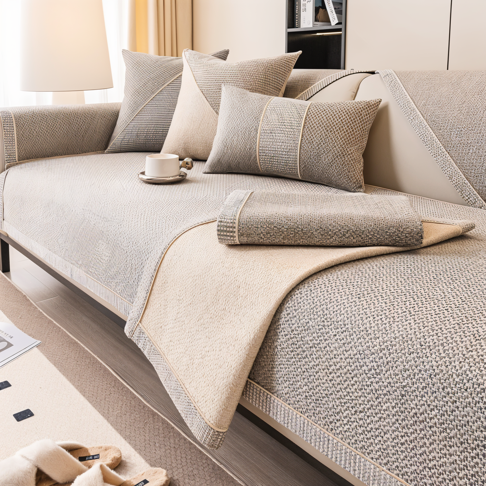 Protective sofa cover made of high-quality cotton-polyester blend
