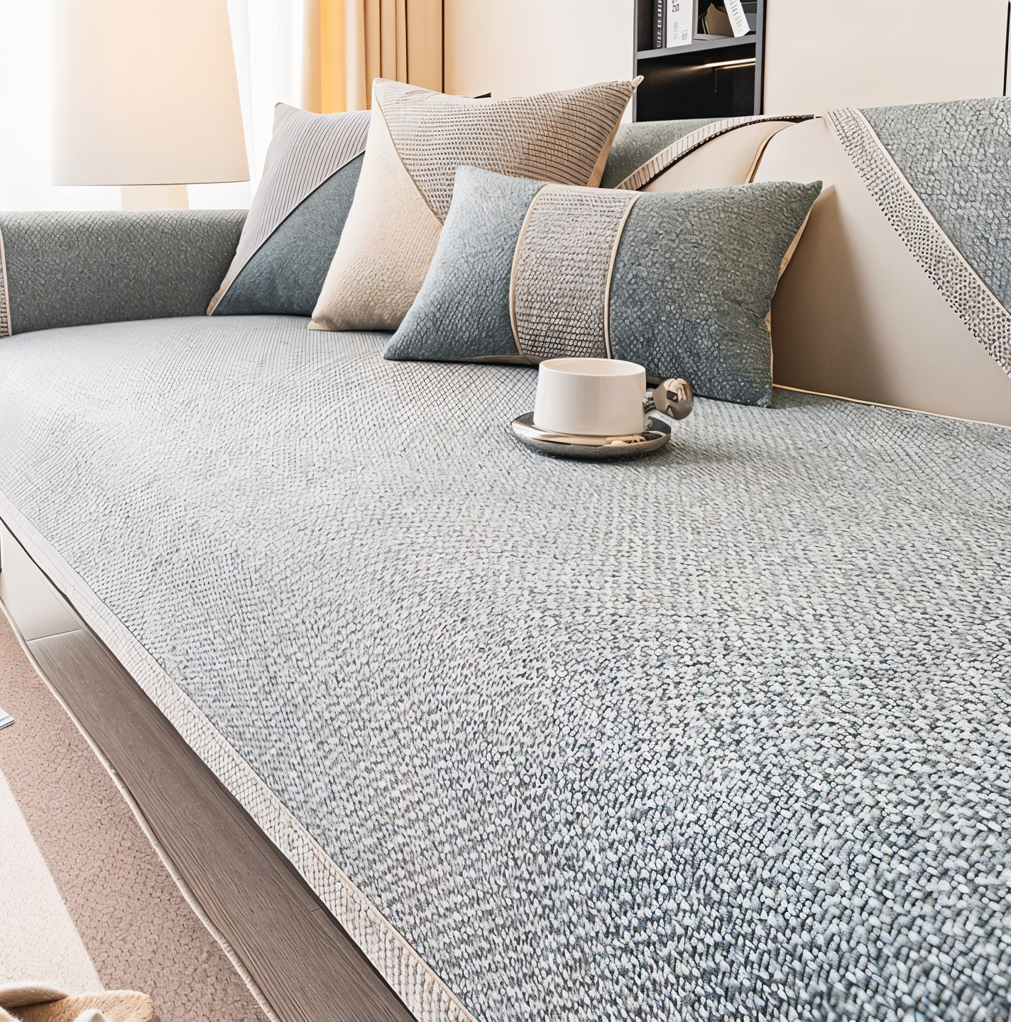 Protective sofa cover made of high-quality cotton-polyester blend