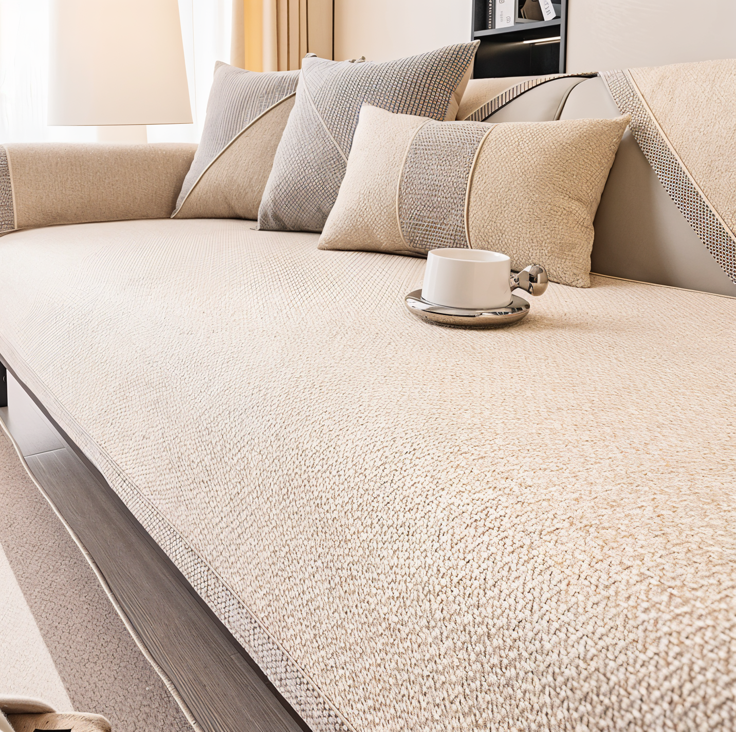 Protective sofa cover made of high-quality cotton-polyester blend