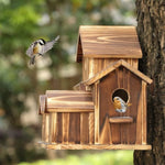 Vogelhaus aus Holz mit 6 Eingängen für kleine Vögel