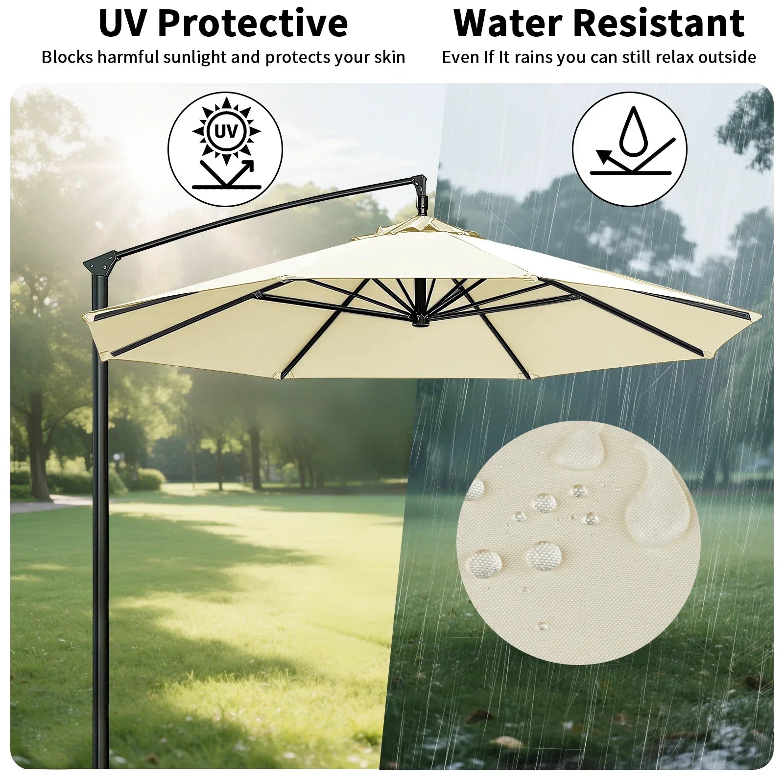 Sonnenschirmhülle | Wasserabweisender Wetterschutz | Luftzirkulation