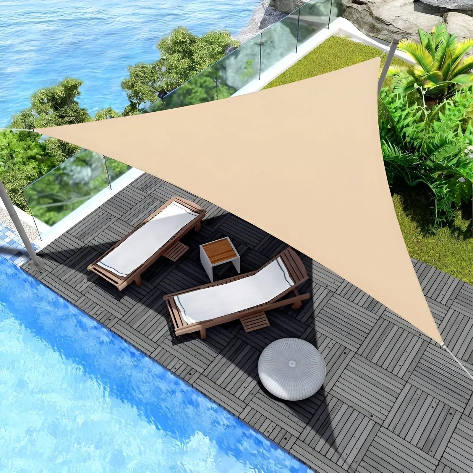 Dreieckiger Sonnenschutzsegel | UV-Schutz und wasserabweisend für Terrassen