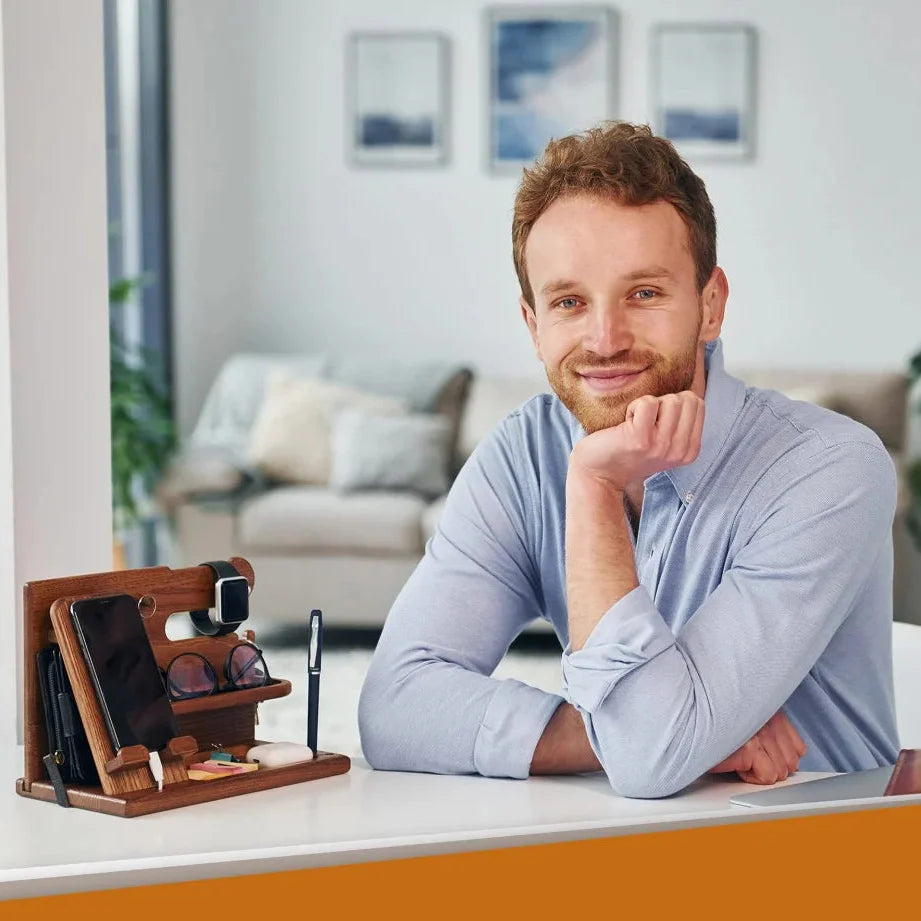 Stylish wooden organizer for your workspace