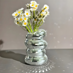Spiegelkachel-Vase im Spiralmuster
