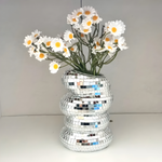 Spiegelkachel-Vase im Spiralmuster