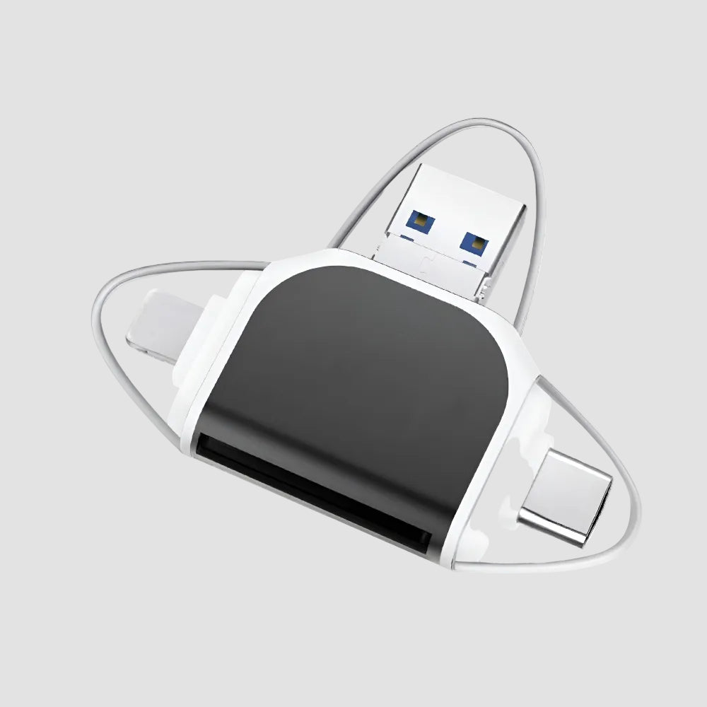 Kompakter 4-in-1 Kartenleser für schnelles Datenmanagement